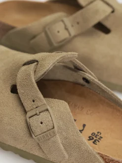 Birkenstock Boston Suede Leather Narrow Wmn Flip-flops