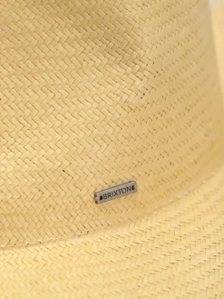 Brixton Jo Straw Frayed Fedora Hat