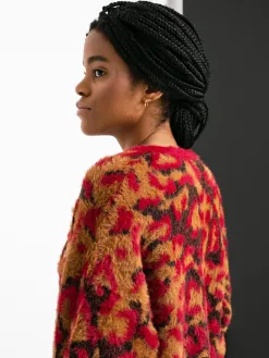 HUF Leopard Knit Duster Sweater Wmn