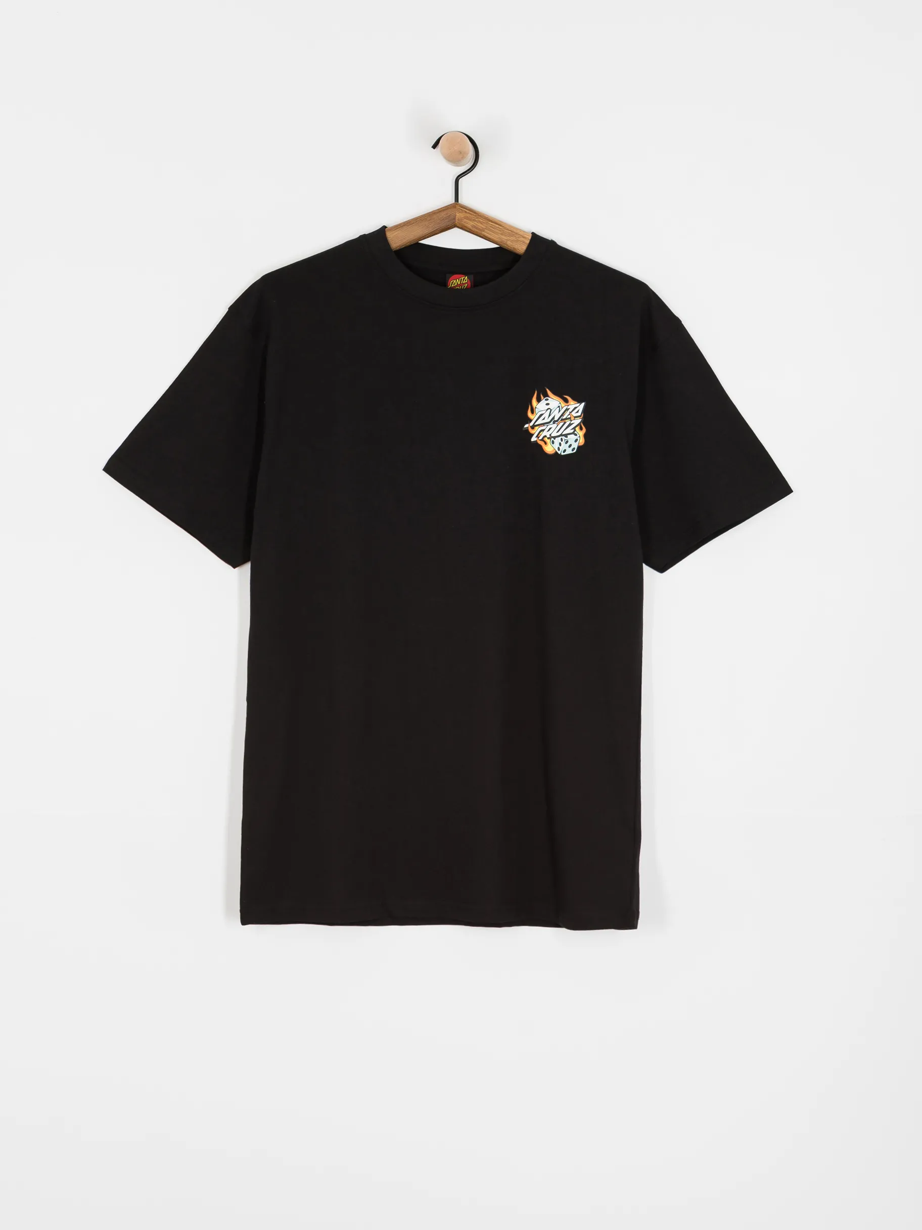 Santa Cruz Flaming Dice Dot Chest T-Shirt
