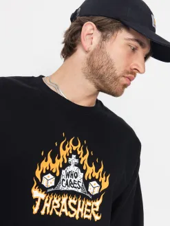 Thrasher Who Cares By Neckface Sweatshirt